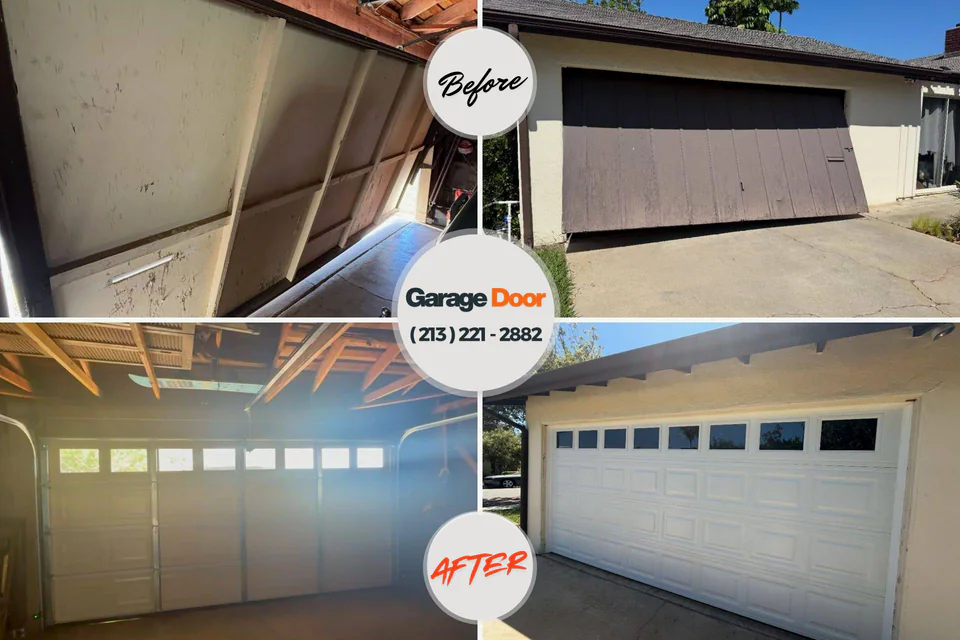 Before and after: garage door repair Haines, AK